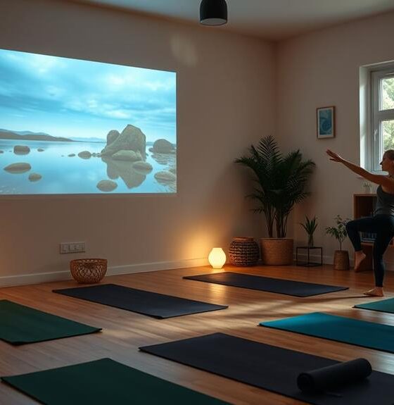 projector yoga fitness classes