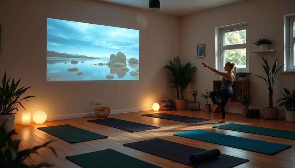 projector yoga fitness classes