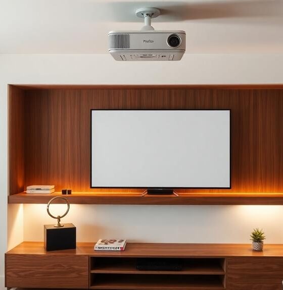 custom built in projector shelf