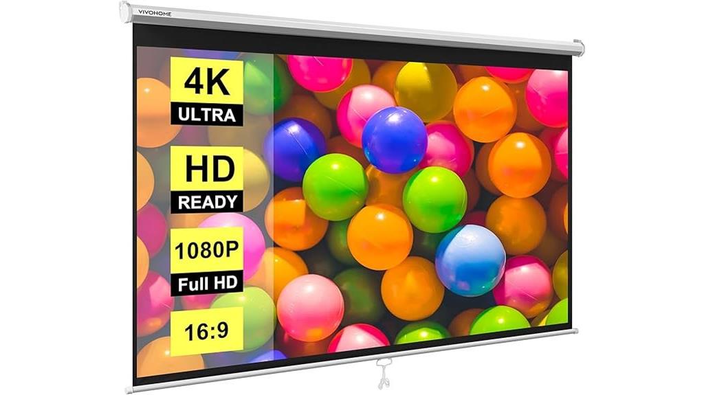 80 inch retractable projector screen