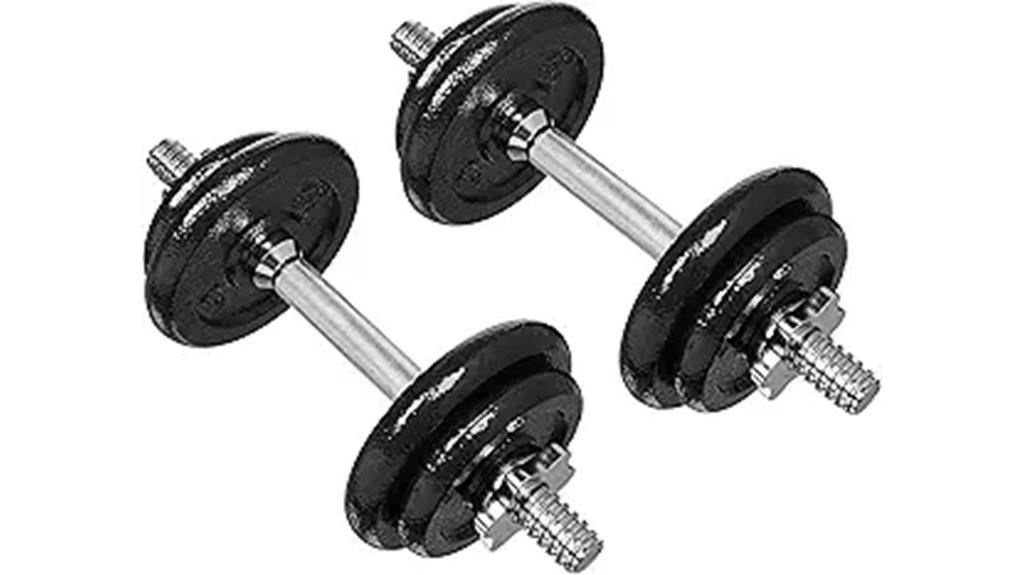 adjustable black dumbbell set