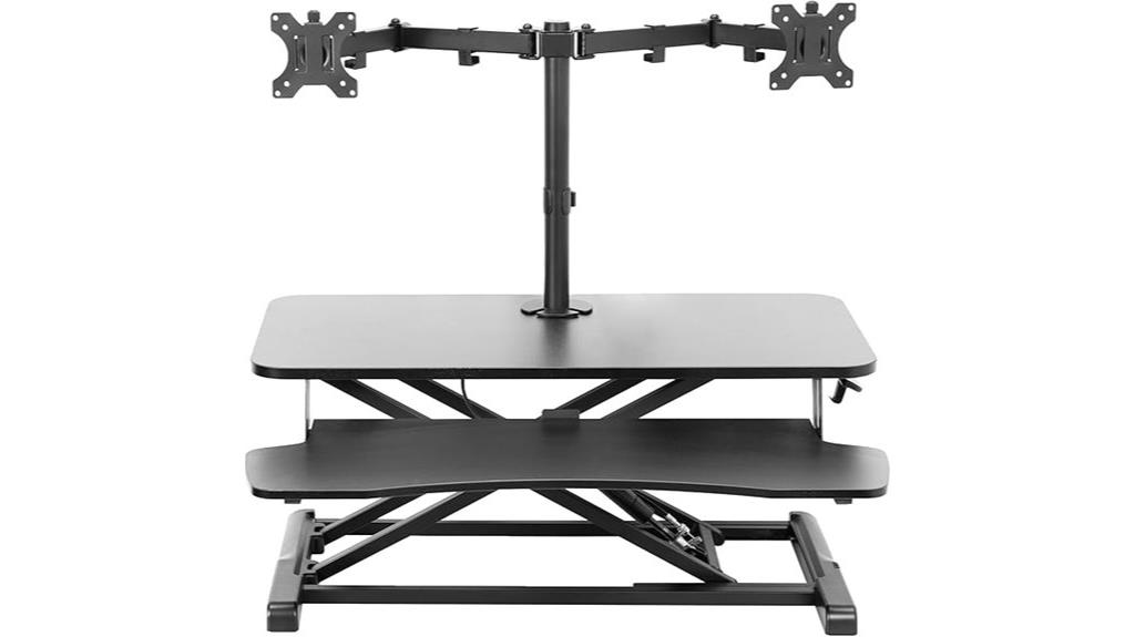 adjustable desk with monitor