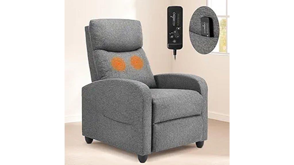 adjustable soft fabric recliner