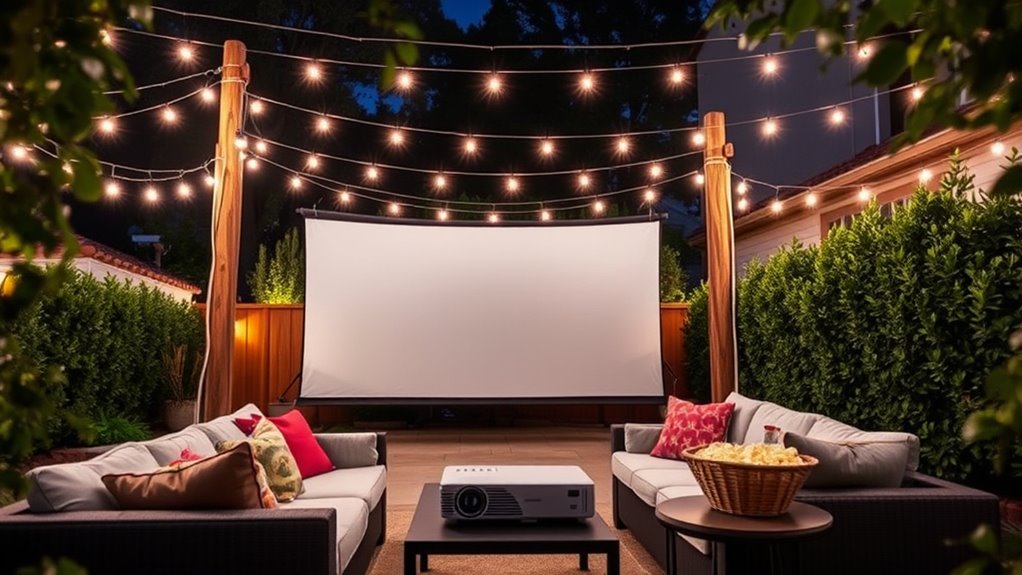 backyard outdoor theater setup