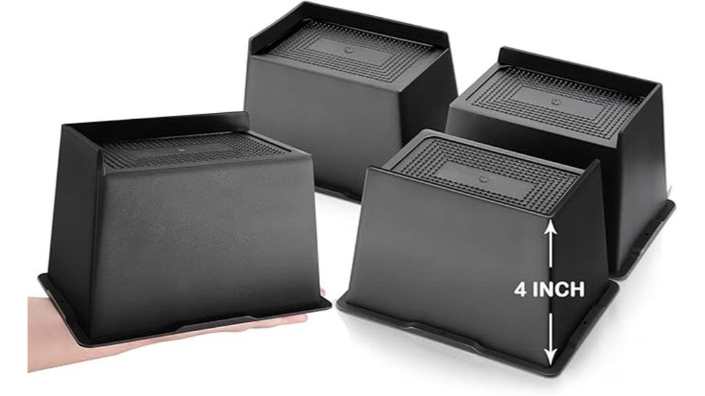 black 4 inch bed risers