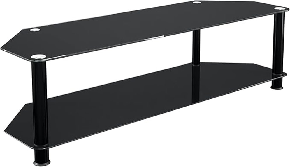 black glass tv stand