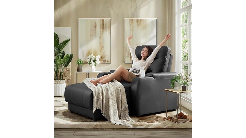 black leather home recliner