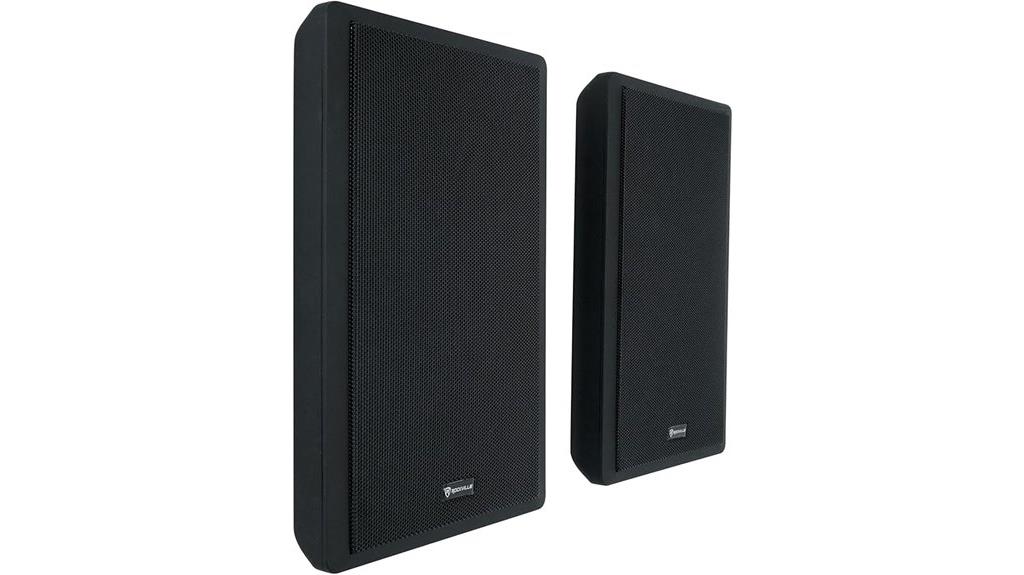 black wall mount speakers