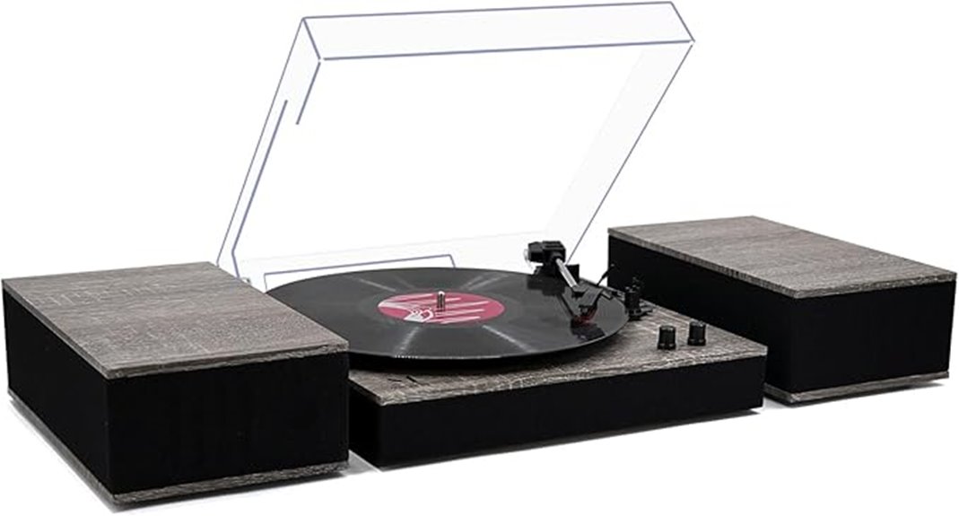 bluetooth record player with speakers