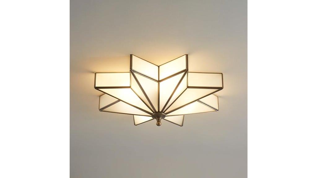 brass glass flush mount