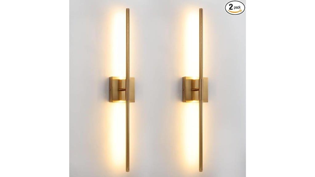 brushed gold led sconces