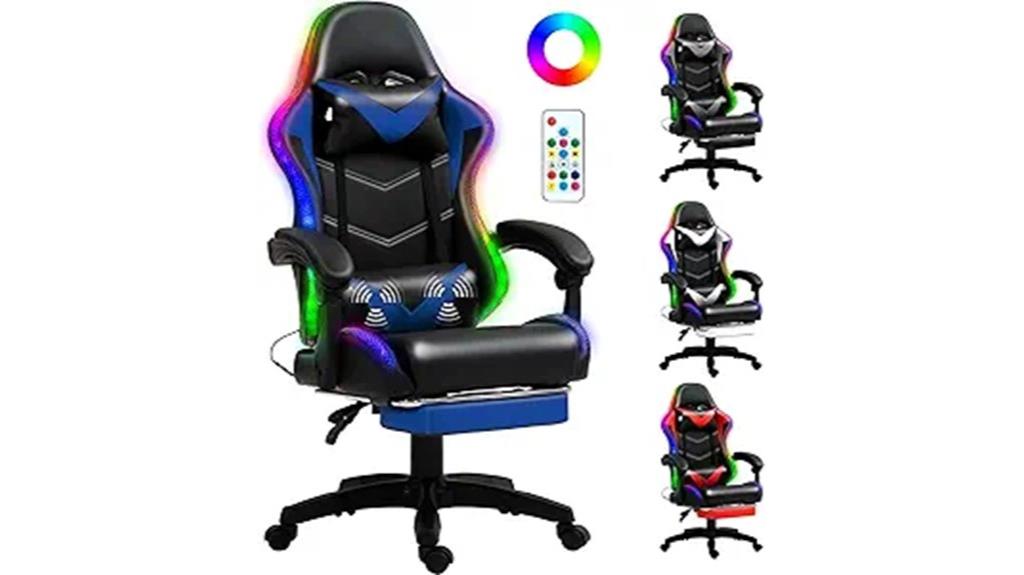 colorful gaming chair features