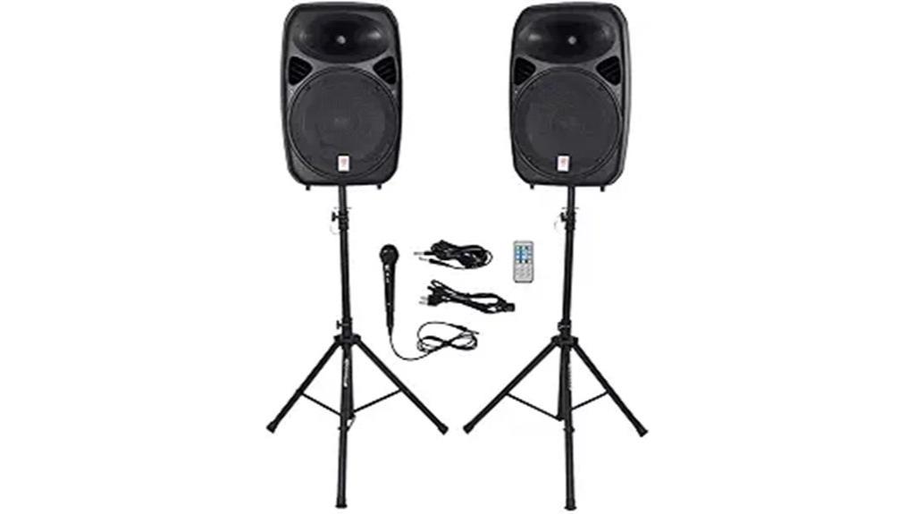 dual 15 inch bluetooth speakers