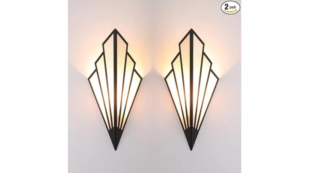 dual black wall sconces