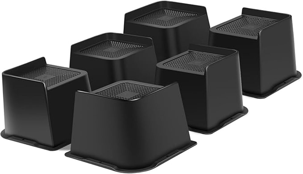 heavy duty black bed risers