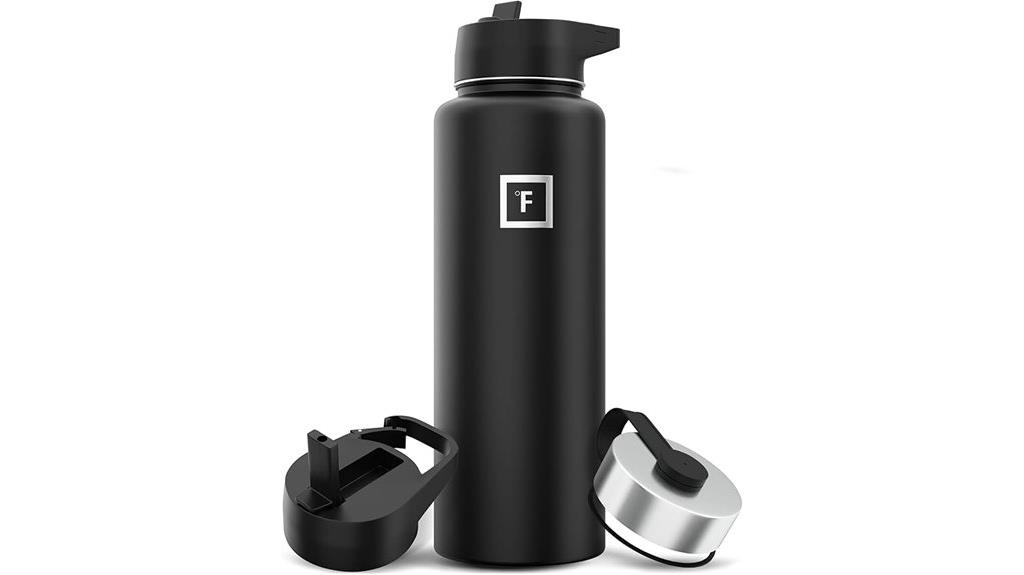 iron flask with three lids