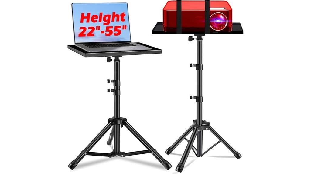 laptop projector phone tripod