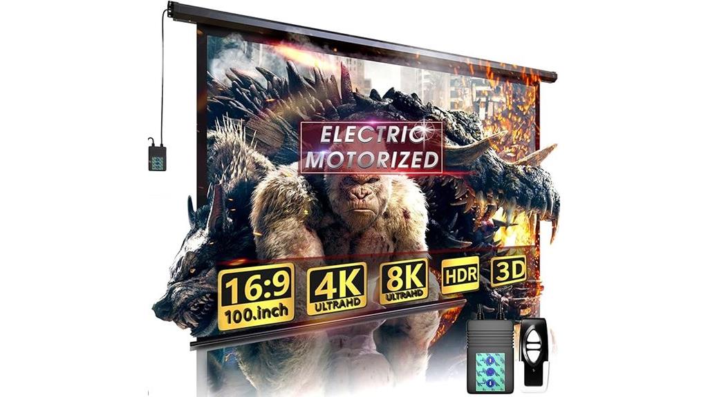 large motorized projector screen