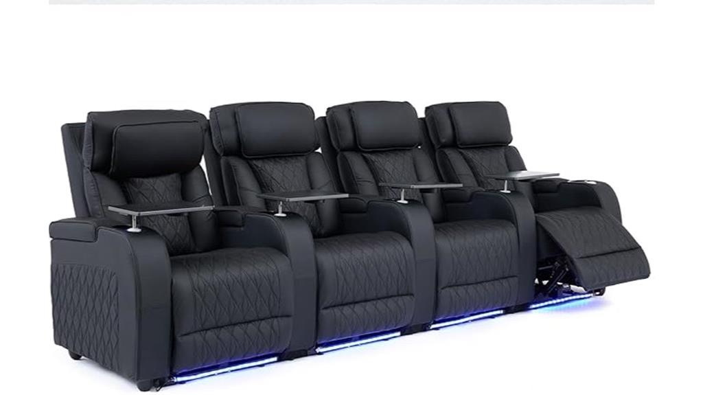 leather power recliner seating