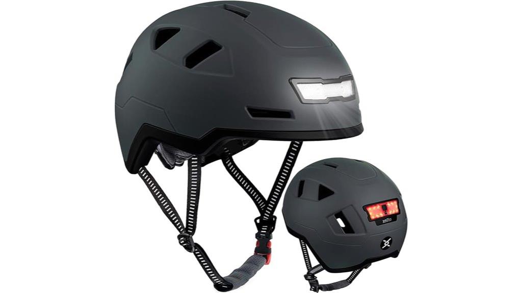 led equipped adult bike helmet