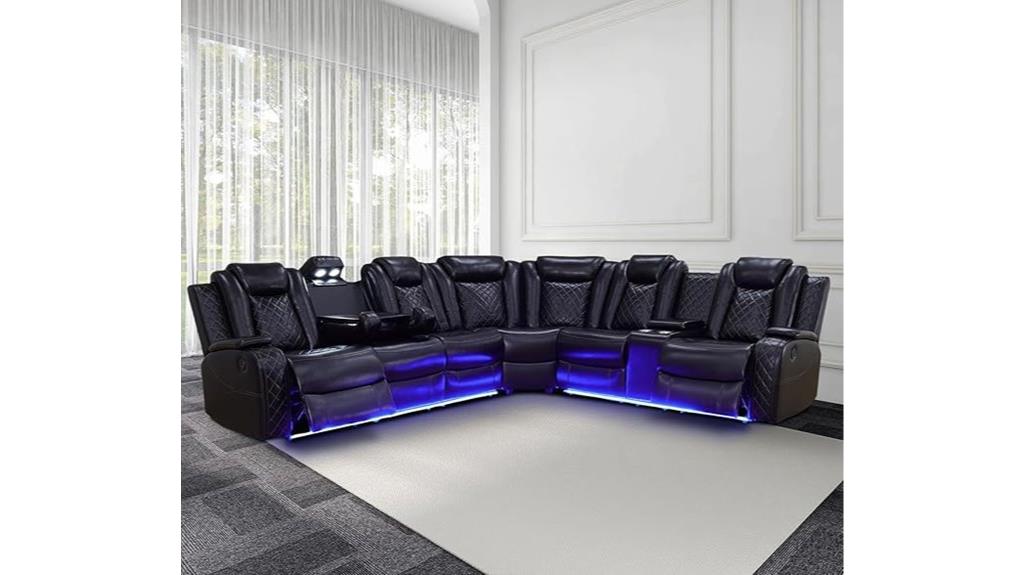 led light power recliner
