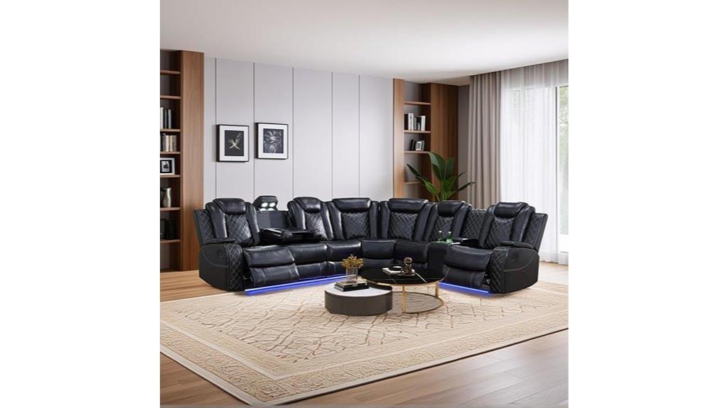 luxury led recliner sofa