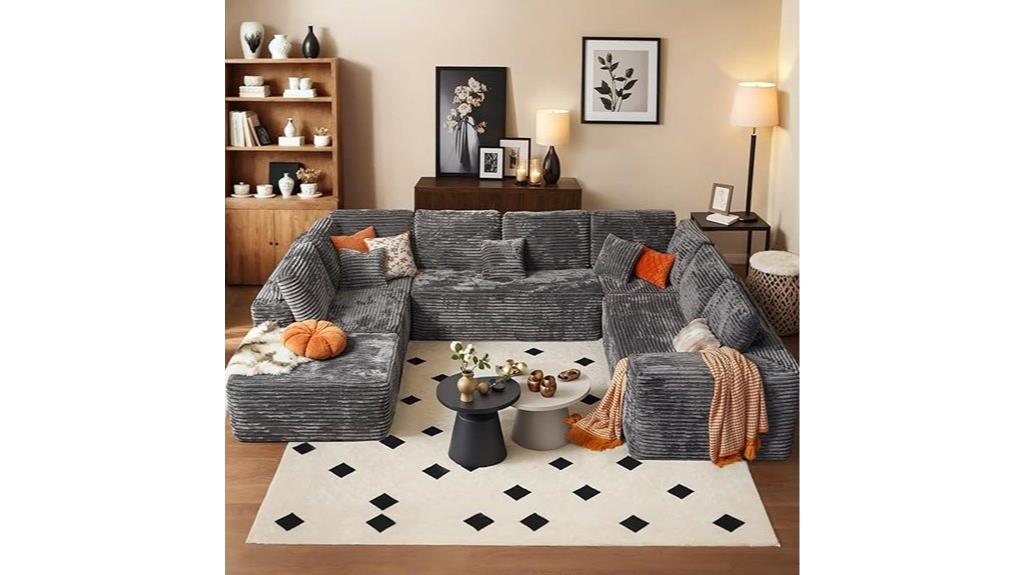 modular u shaped couch