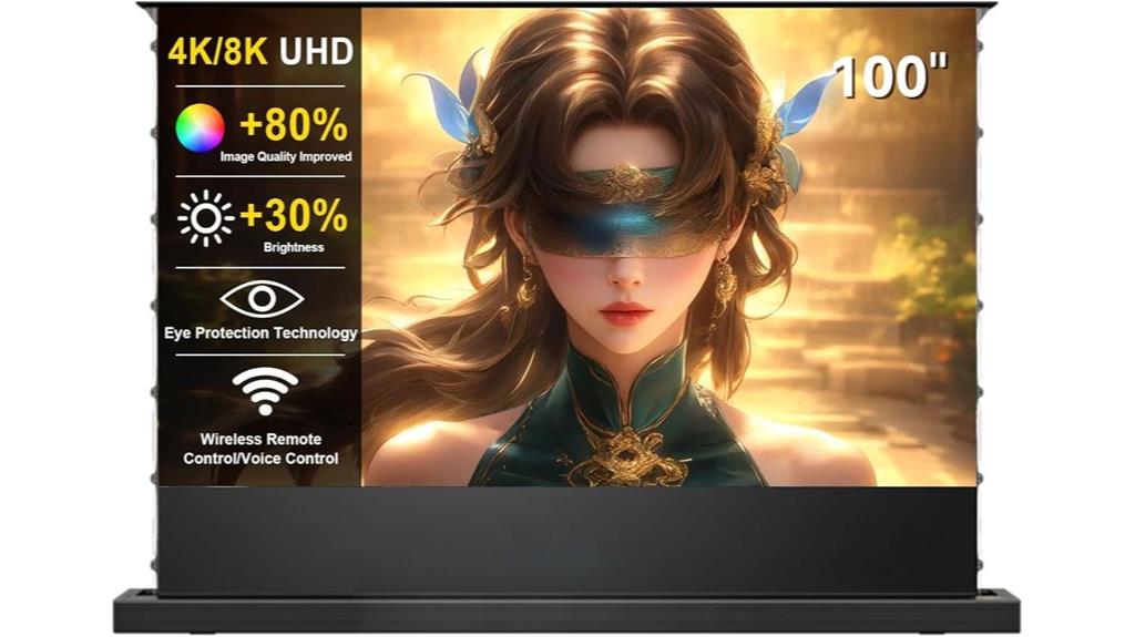 motorized floor rising projector screen
