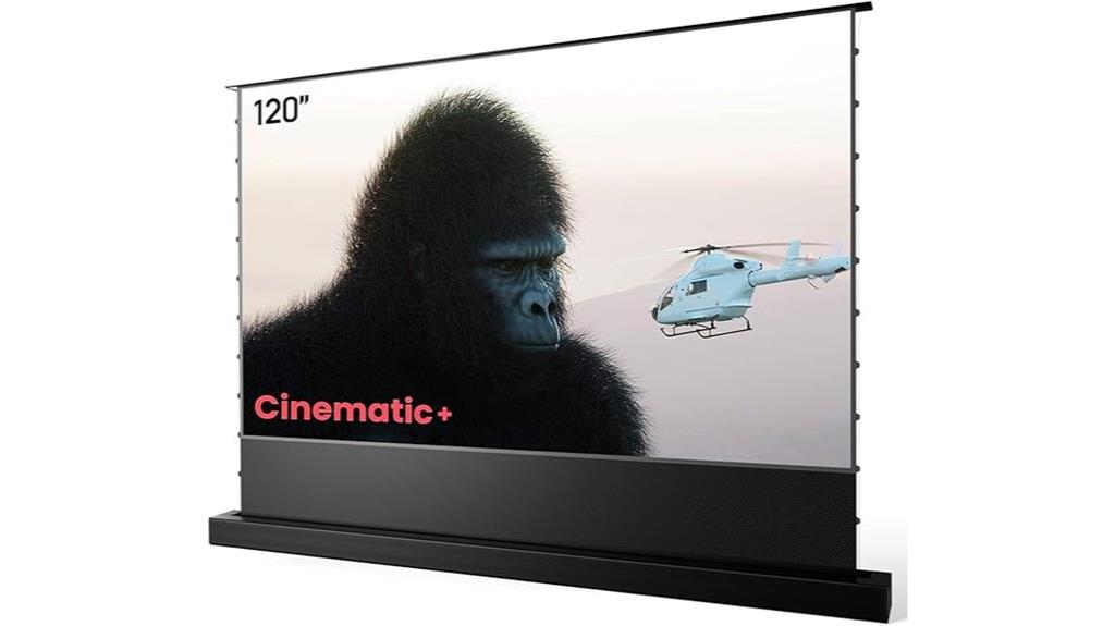 motorized floor rising screen