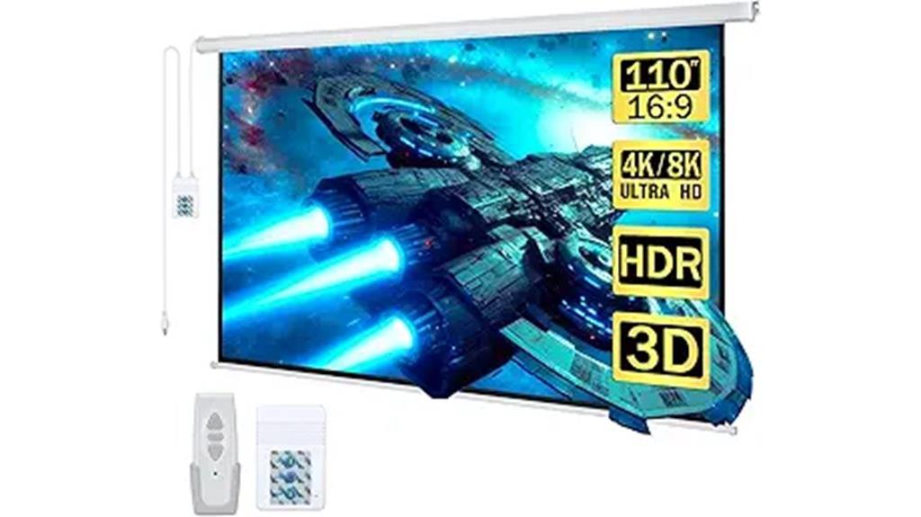 motorized white projector screen