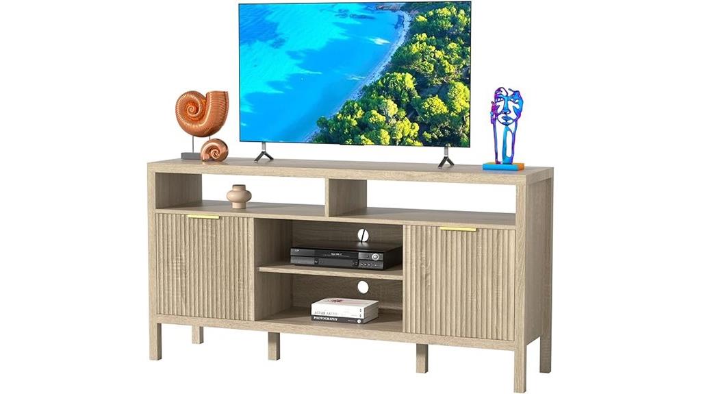 oak tv stand 65 inch