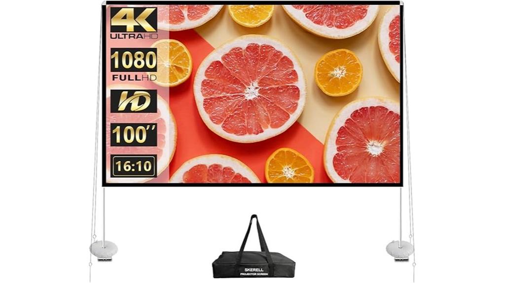 outdoor 100 inch projector screen
