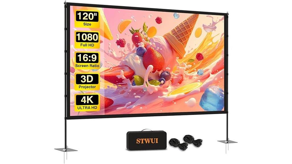 portable 120 inch 4k screen