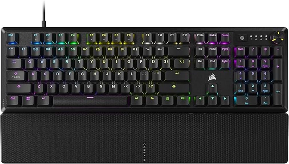 rgb gaming keyboard with palmrest