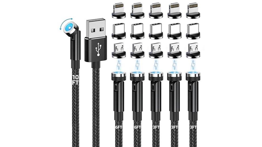 rotatable magnetic charging cables