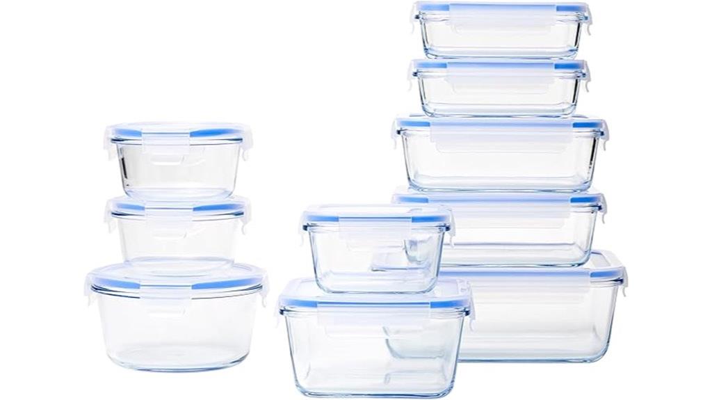 set of twenty glass containers