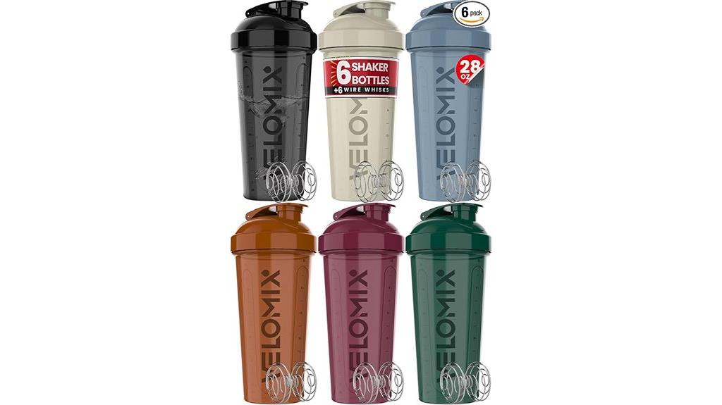 six leak proof shaker cups