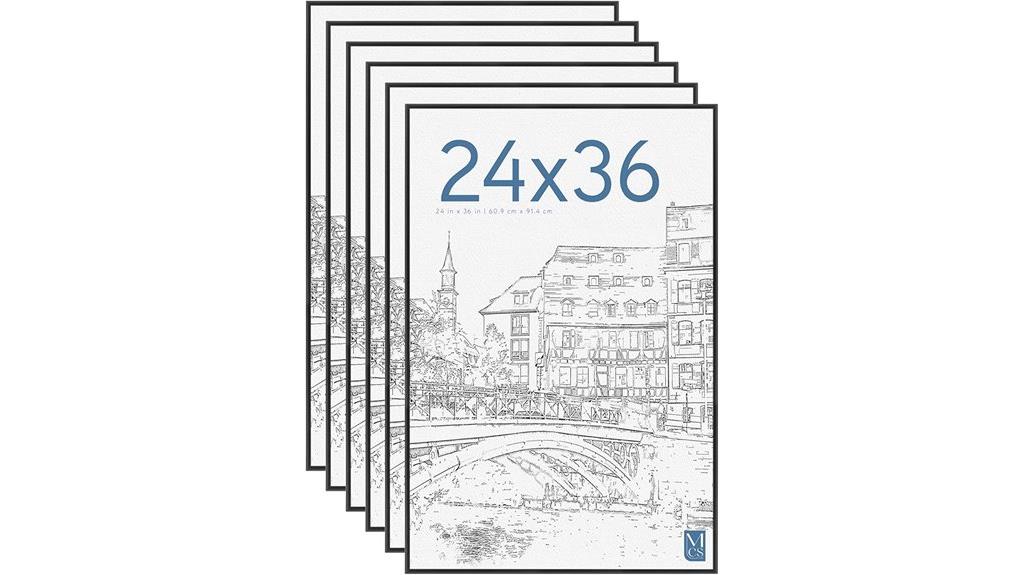 six pack black poster frames