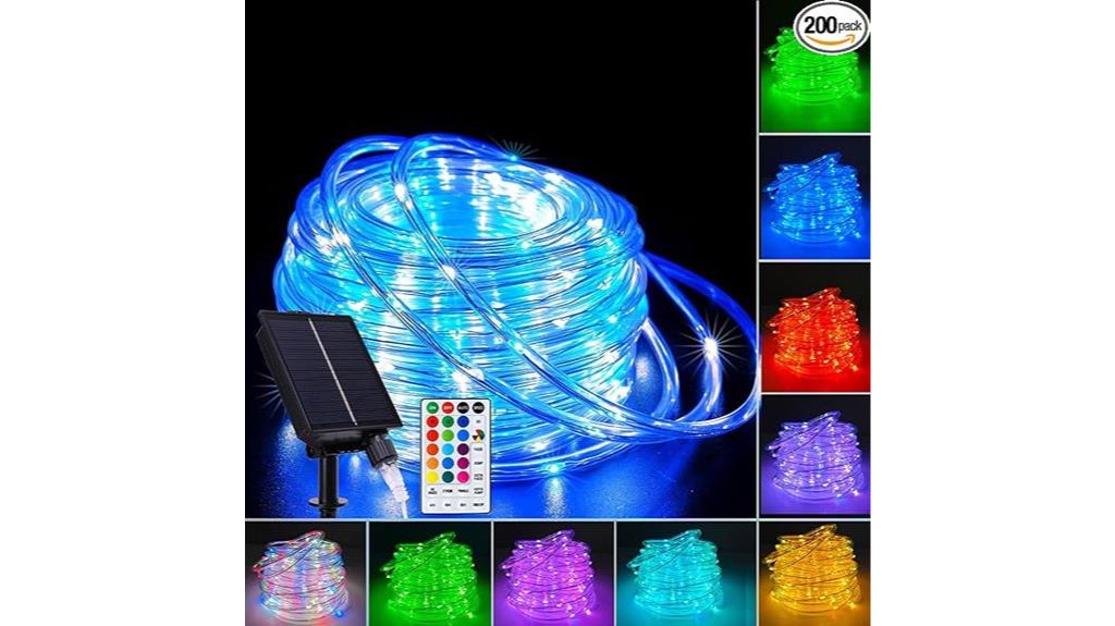 solar rope lights features