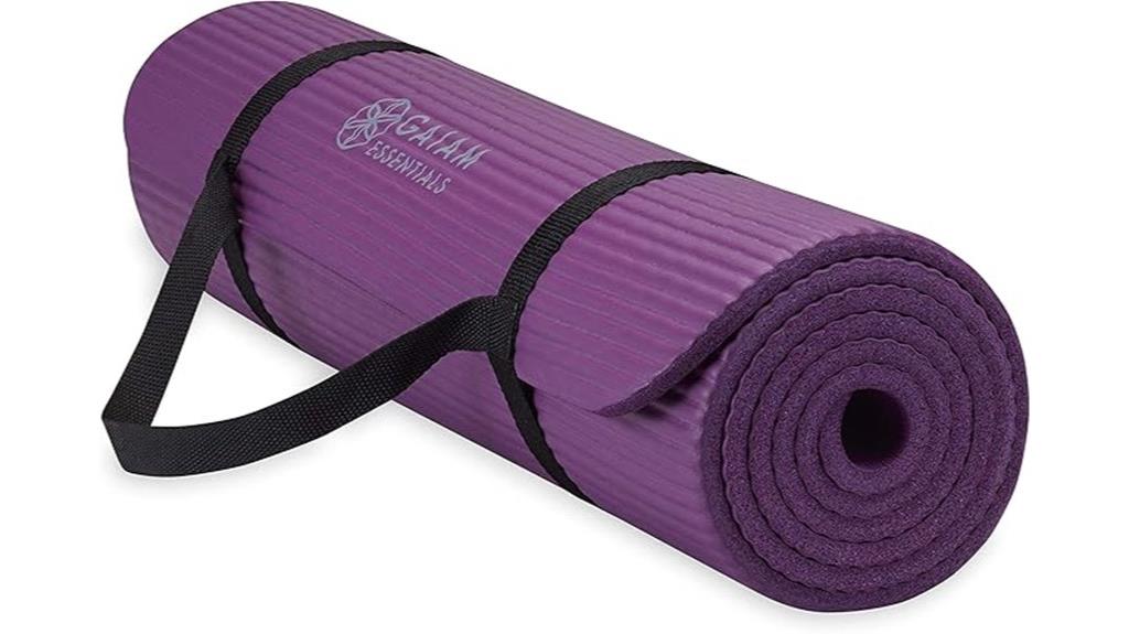 thick yoga mat with strap
