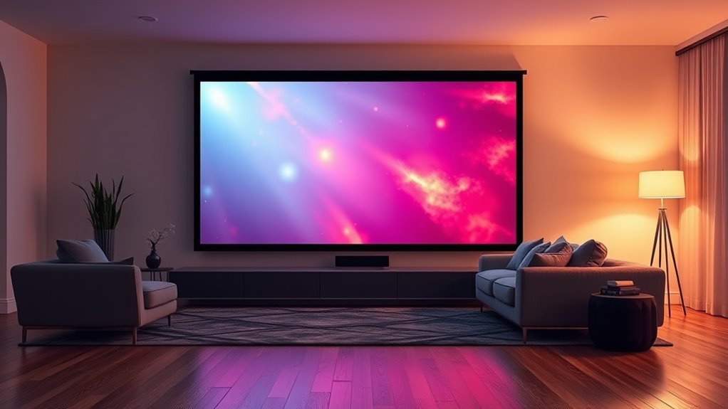 top floor rising projector screens