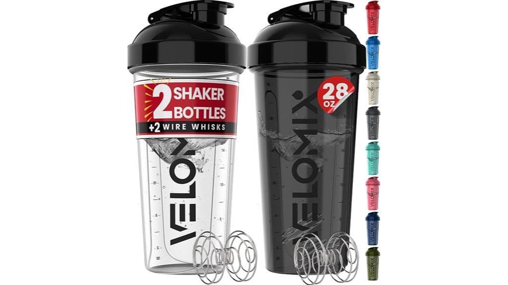 two 28 ounce shaker bottles
