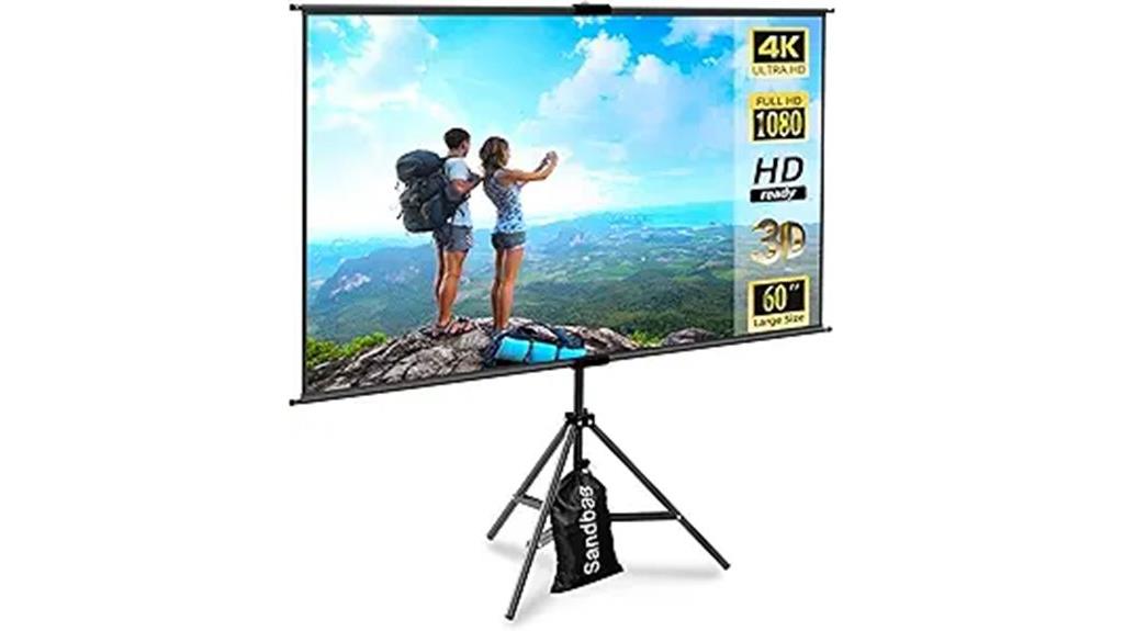 60 inch portable tripod screen