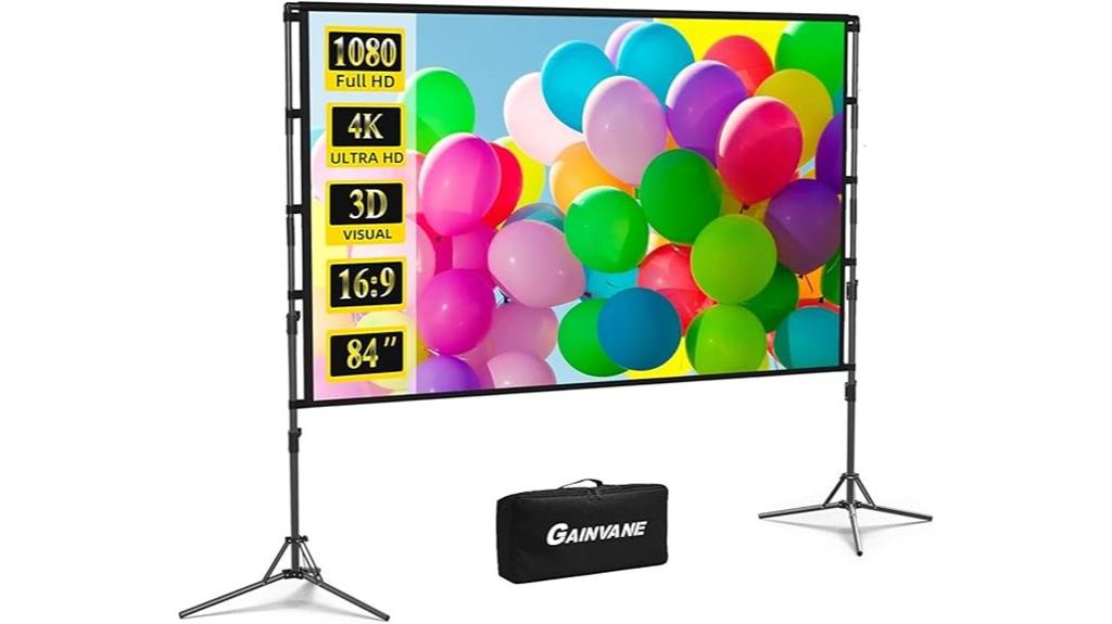 84 inch portable projector screen