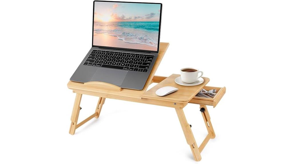 adjustable bamboo laptop desk