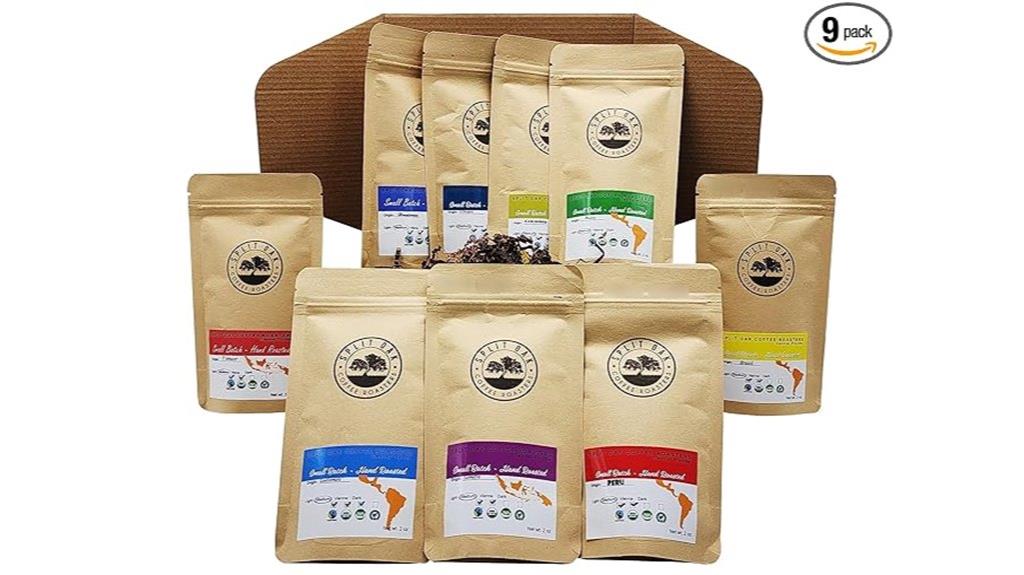 assorted whole bean coffees