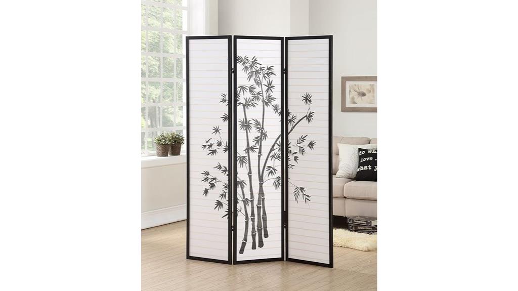 black 3 panel shoji screen