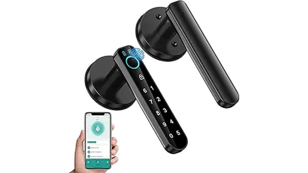 black biometric fingerprint lock