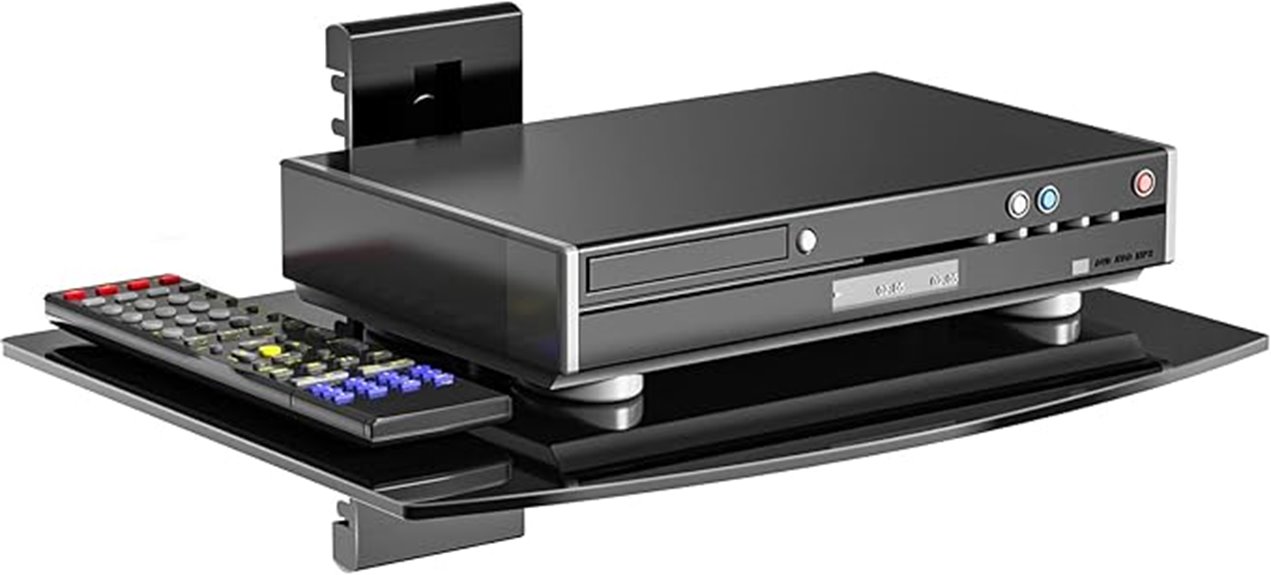 black floating shelf holds 17 6lbs