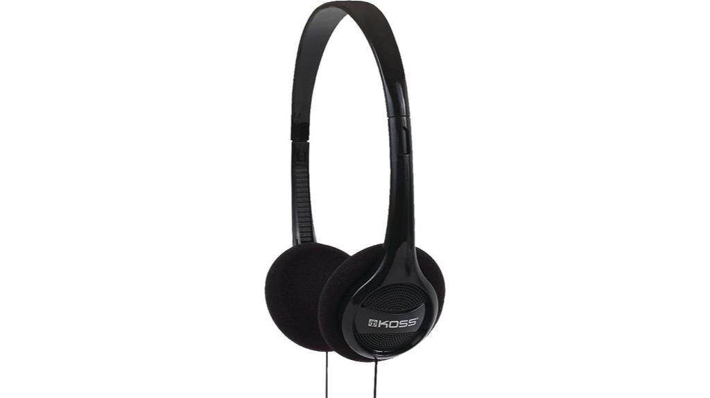 black lightweight portable headphones